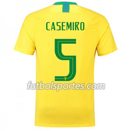 Camisetas Brasil Casemiro 5 Primera Equipacion Mundial 2018